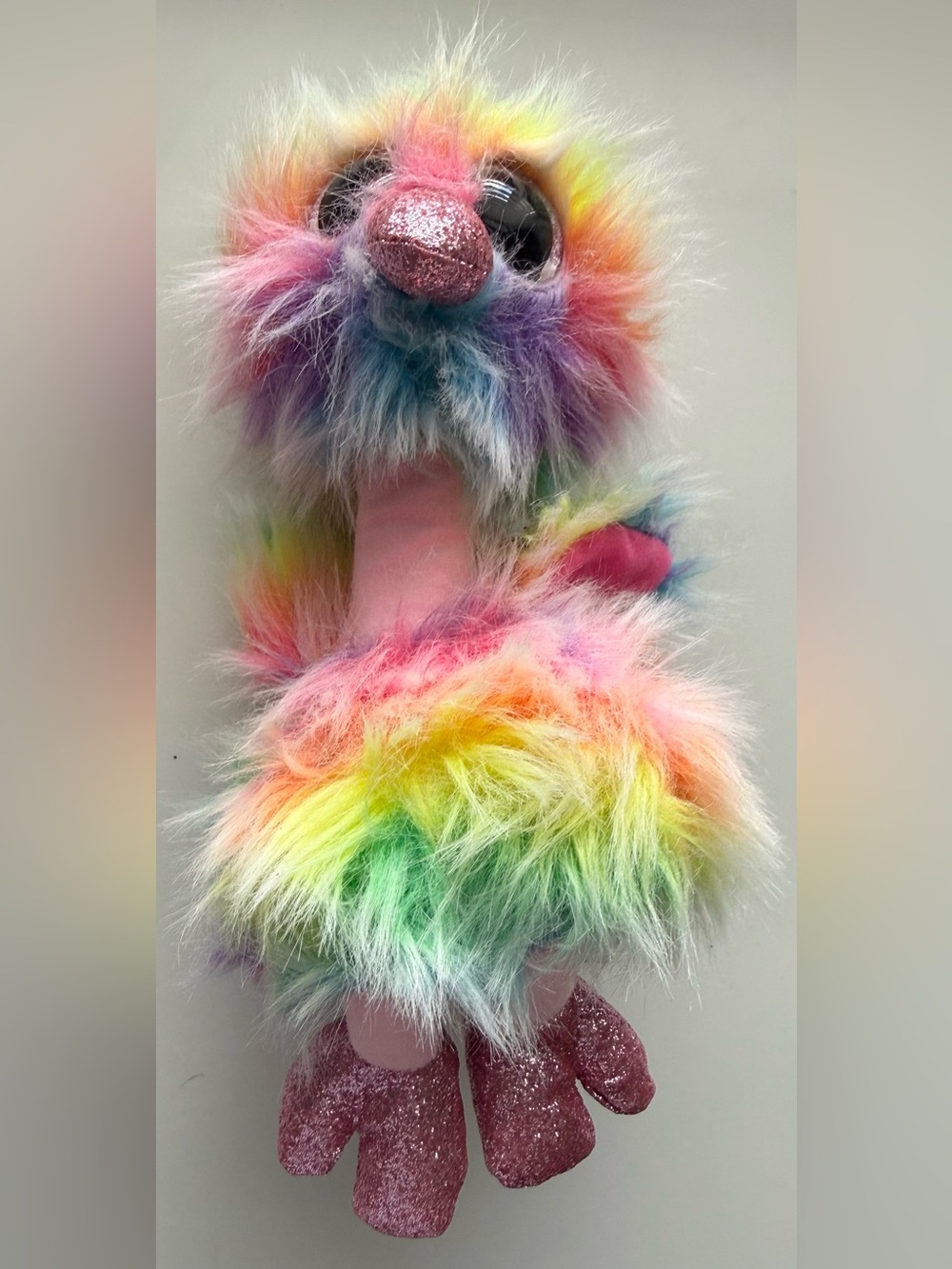 2019 TY Beanie Baby 12" ASHA Rainbow Ostrich Plush Stuffed Animal Toy NWT
